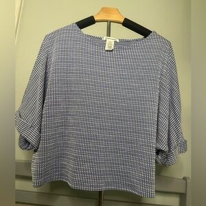 Caution To The Wind | Blue And White Checkered Print | Brand New | Size Large